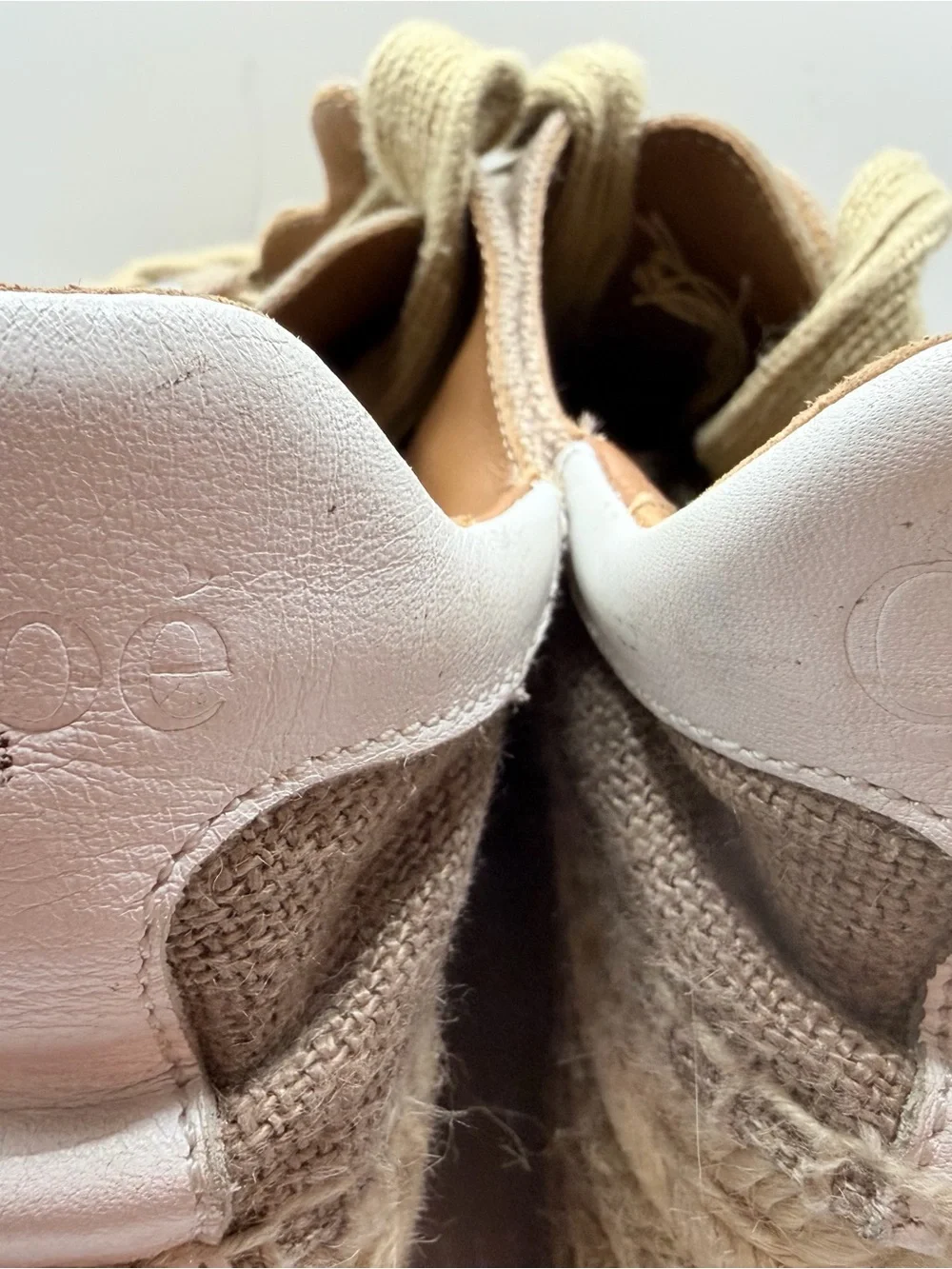 Chloe Beige Canvas & Rope Platform Espadrille Sneakers
